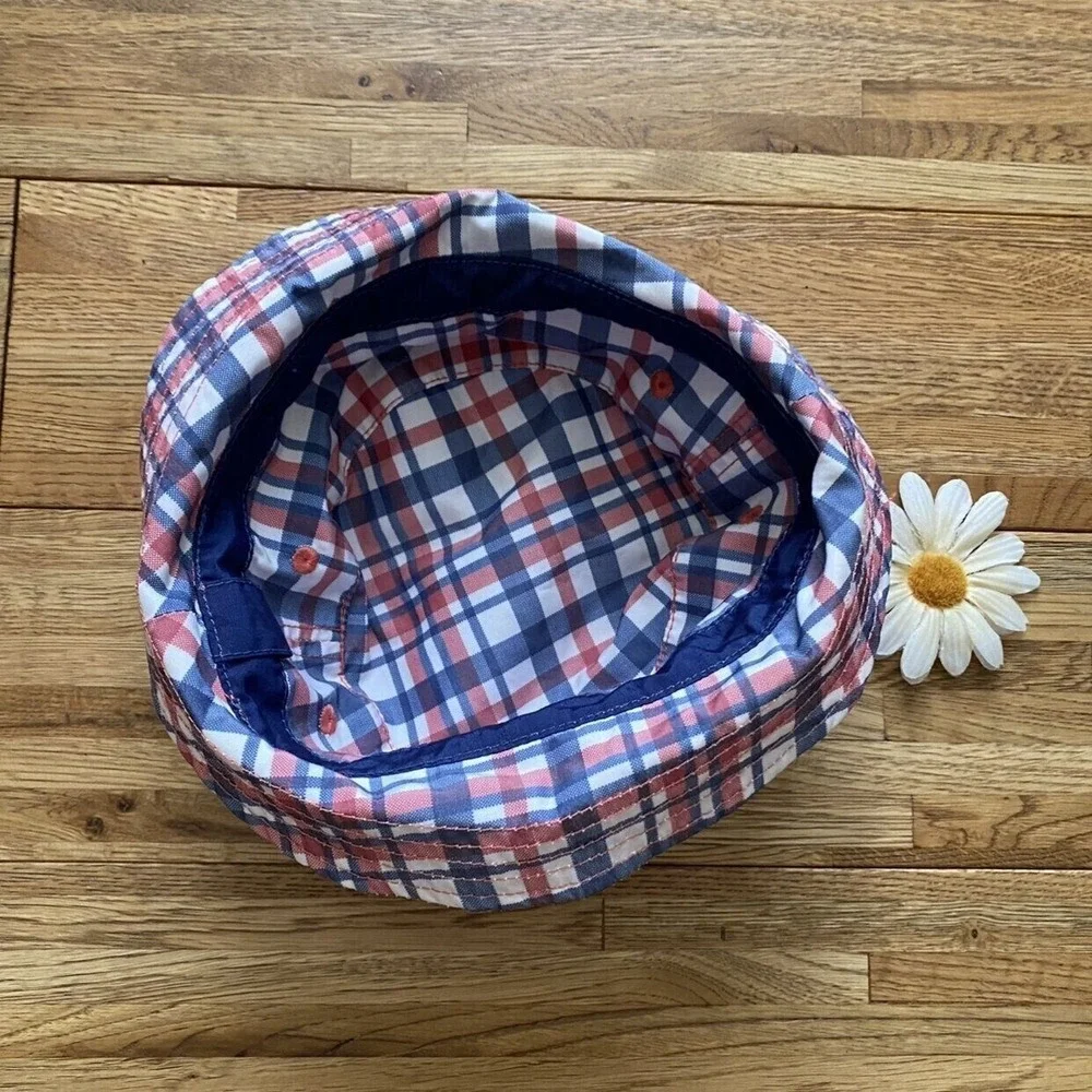 Vineyard Vines‎ for Target Kids Toddlers Red Plaid Reversible Bucket Hat S/M